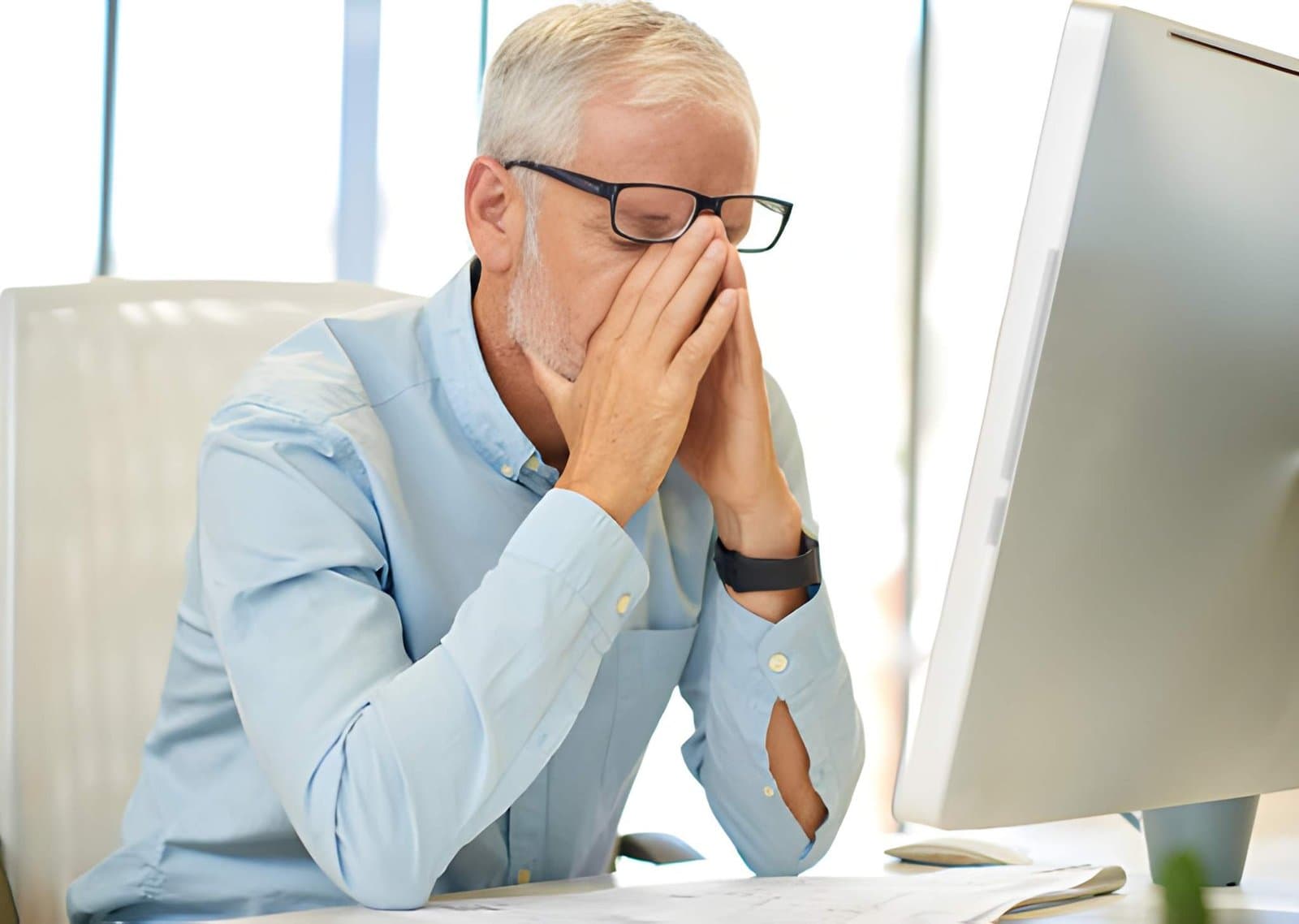 A founder working with deep focus